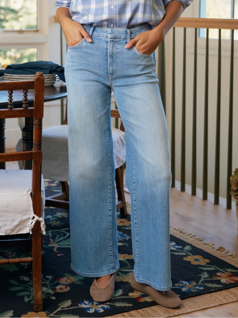 Frank & Eileen East Galway 31” Full Length Wide Leg Jean Size 30